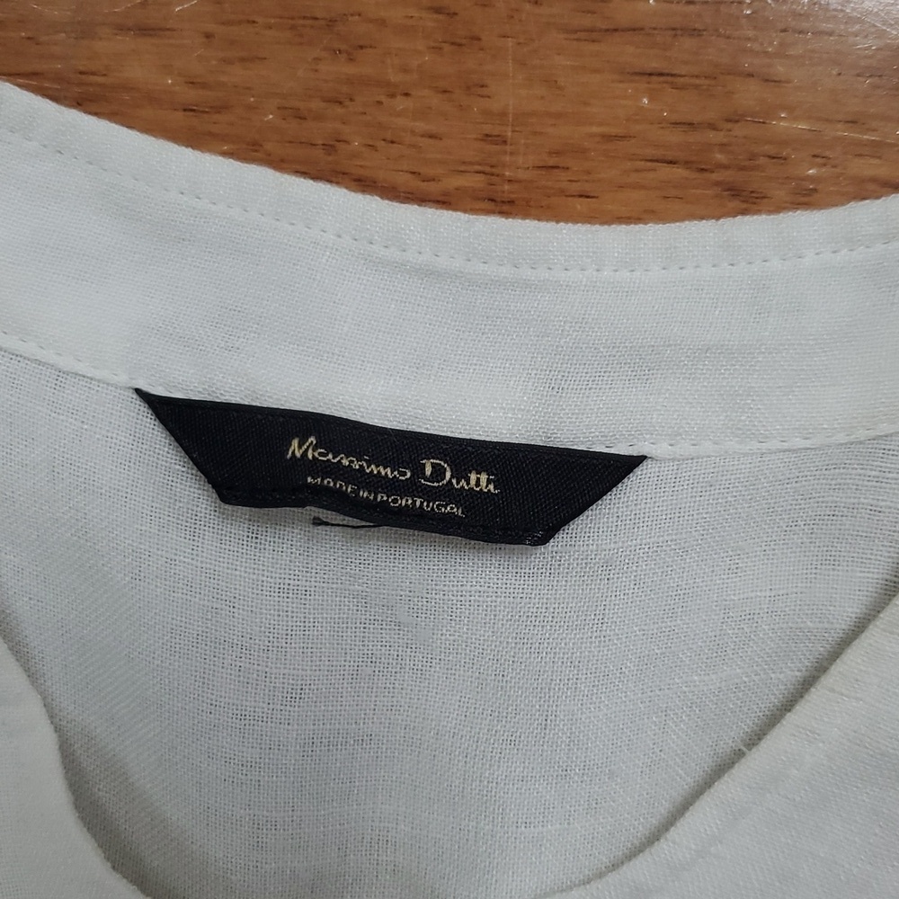 Massimo Dutti Linen Blend Peasant Dress 6637 - Picture 5 of 14